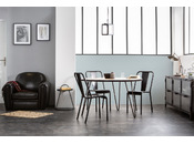 Fauteuil Club cuir noir - cuir de buffle