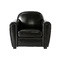 Fauteuil Club cuir noir - cuir de buffle