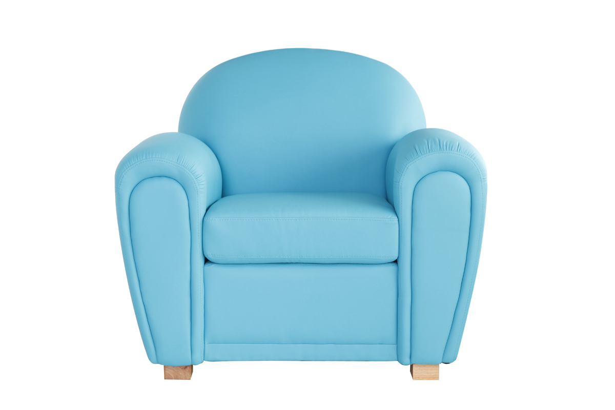Fauteuil Club cuir turquoise NEW CLUB