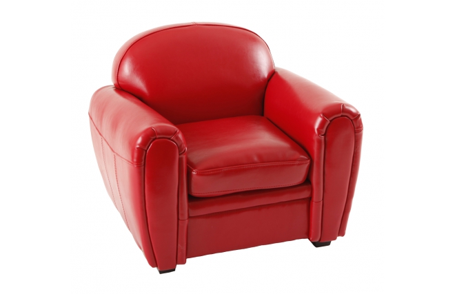 Fauteuil Club enfant en cuir rouge Baby Club