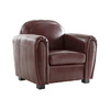 Fauteuil club marron clair - cro&ucirc;te de cuir image pub1