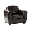 Fauteuil club marron - cuir de buffle image pub1