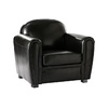 Fauteuil CLUB noir - cuir de buffle image pub1