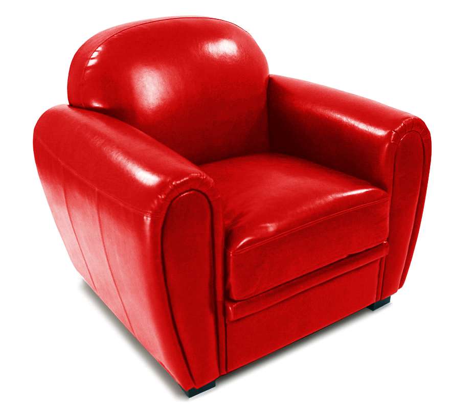 Fauteuil CLUB rouge - cuir de buffle
