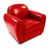 Fauteuil CLUB rouge - cuir de buffle