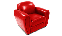 Fauteuil CLUB rouge - cuir de buffle