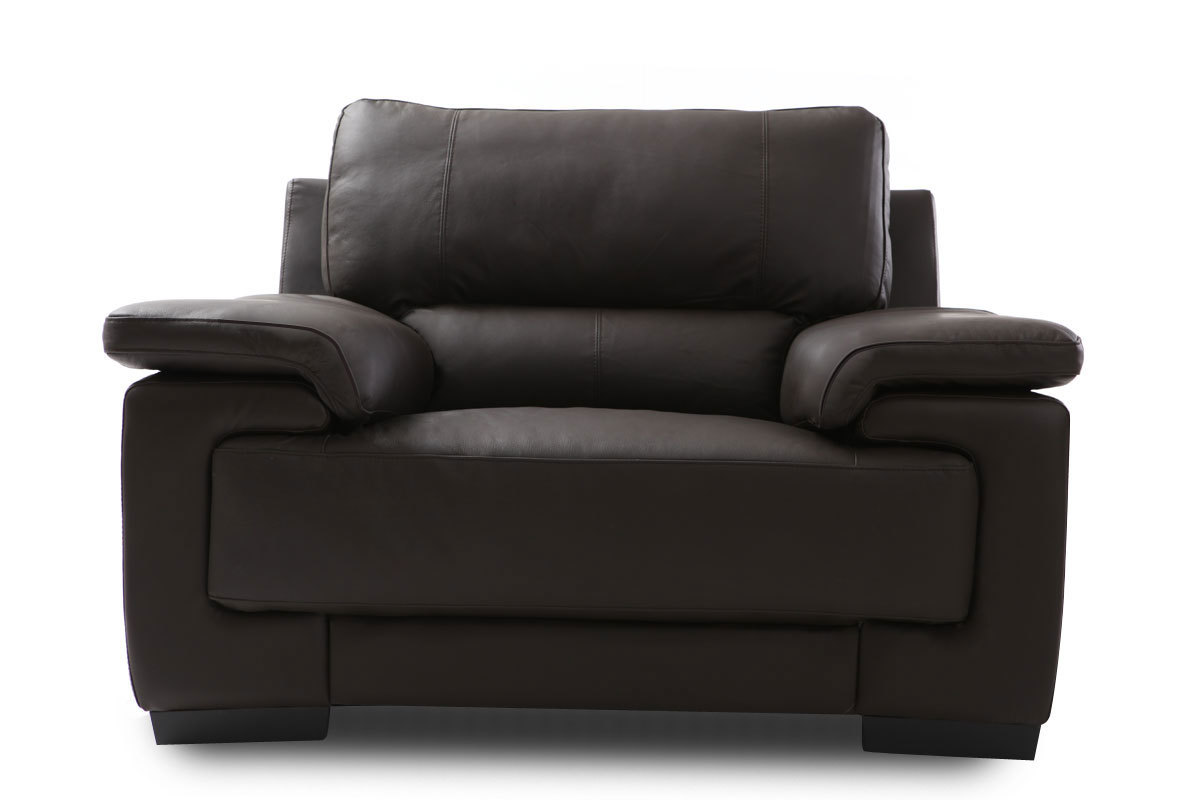 Fauteuil cuir chocolat fonc&eacute; PITTSBURGH