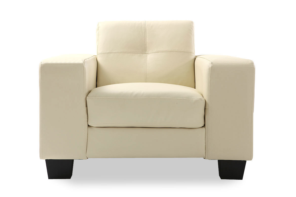Fauteuil cuir cr&egrave;me ANDERSON