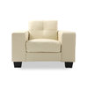 Fauteuil cuir cr&egrave;me ANDERSON
