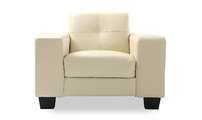 Fauteuil cuir cr&egrave;me ANDERSON