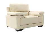 Fauteuil cuir cr&egrave;me PITTSBURGH