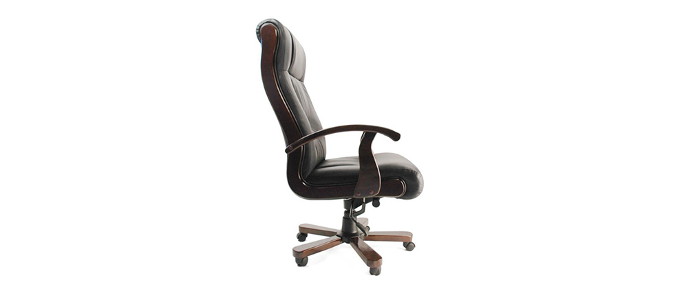 Fauteuil de bureau / direction en cuir noir Monalisa