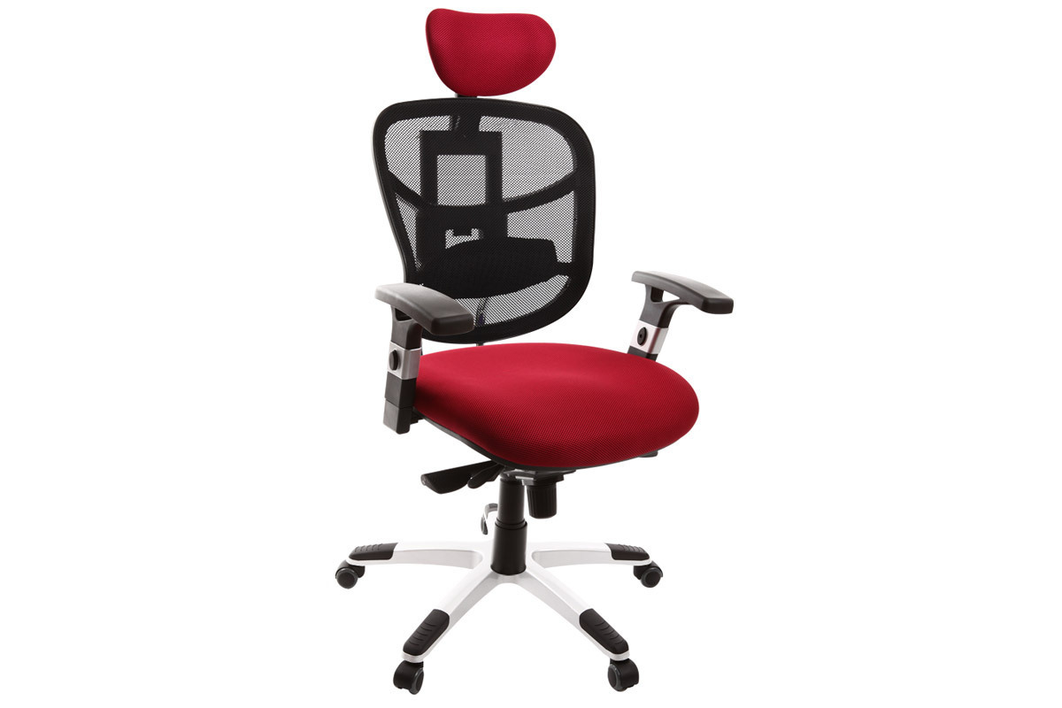 Fauteuil de bureau ergonomique noir et rouge option porte-manteau UP TO YOU