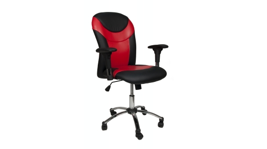 Fauteuil de bureau PAULO rouge et noir image 1