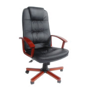 Fauteuil de bureau VENUS noir - refente de cuir pigmentee image pub1