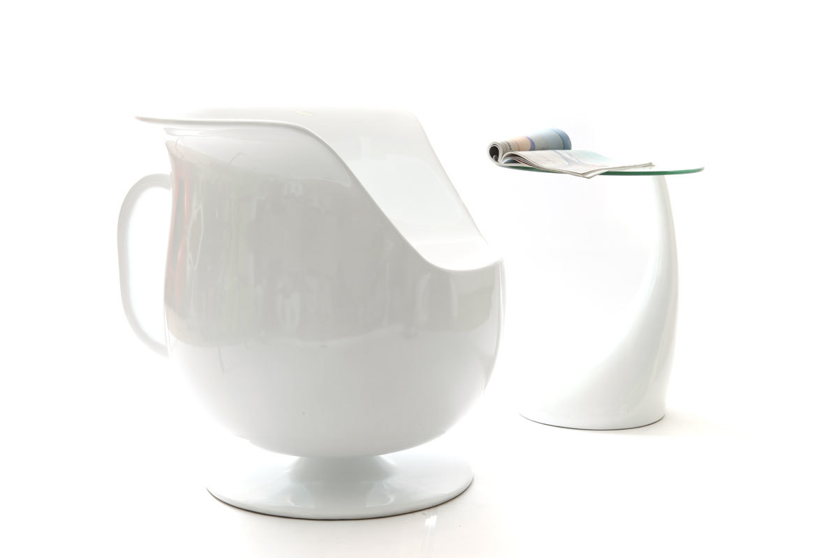 Fauteuil design blanc CUP
