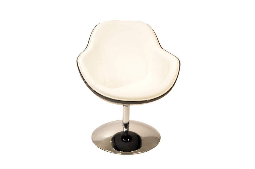 Fauteuil design blanc et noir Solly image 1