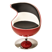 Fauteuil design FLAME rouge, noir et blanc  image pub1