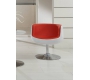 Fauteuil design r&eacute;tro blanc et rouge Brady