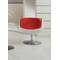 Fauteuil design r&eacute;tro blanc et rouge Brady