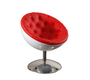Fauteuil design r&eacute;tro blanc et rouge New Stanley