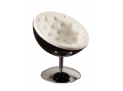 Fauteuil design r&eacute;tro noir et blanc New Stanley