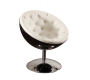 Fauteuil design r&eacute;tro noir et blanc New Stanley
