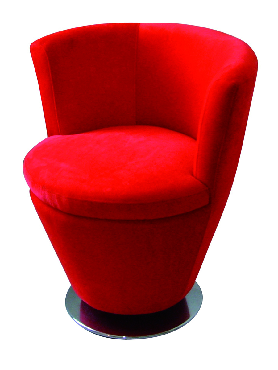 Fauteuil design r&eacute;tro rouge Cooper