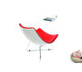 Fauteuil design rouge et blanc HELIO 