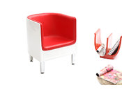 Fauteuil design rouge et blanc MIKY