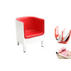 Fauteuil design rouge et blanc MIKY