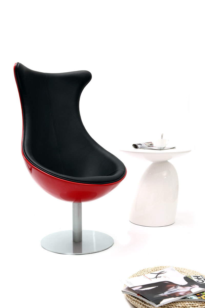 Fauteuil design rouge et noir RAYNI