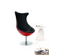 Fauteuil design rouge et noir RAYNI