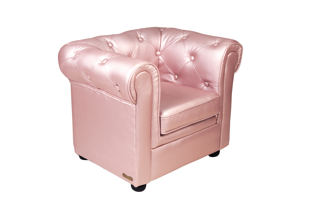 Fauteuil enfant nacr&eacute;  -  BABY CHESTERFIELD