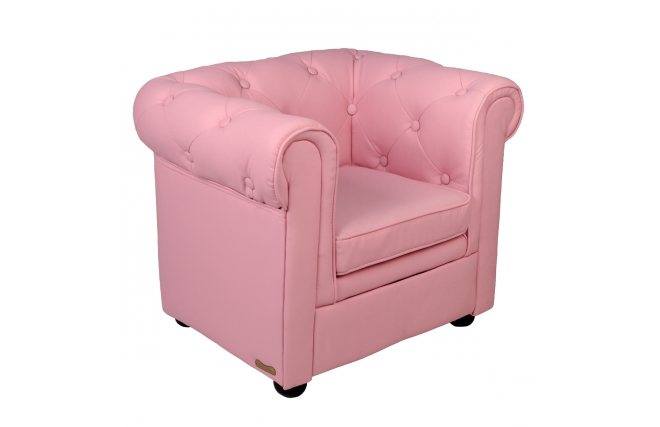 Fauteuil enfant rose tendre  -  BABY CHESTERFIELD