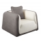 Fauteuil ITALIA coloris blanc et gris cendr&eacute;