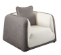 Fauteuil ITALIA coloris blanc et gris cendr&eacute;