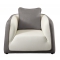 Fauteuil ITALIA coloris blanc et gris cendr&eacute;