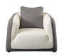 Fauteuil ITALIA coloris blanc et gris cendr&eacute;