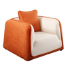 Fauteuil ITALIA coloris blanc et orange image pub1
