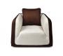 Fauteuil moderne blanc et chocolat en microfibre Italia