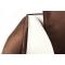 Fauteuil moderne blanc et chocolat en microfibre Italia