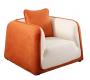 Fauteuil moderne blanc et orange en microfibre Italia