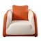 Fauteuil moderne blanc et orange en microfibre Italia