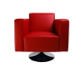 Fauteuil rouge pivotant contemporain Boston