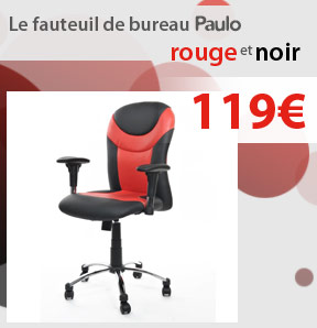 Promo du moment : Fauteuil de bureau PAULO rouge et noir