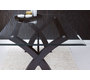 La table NICOLAS en ch&ecirc;ne et plateau Verre coloris wenge