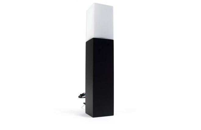 Lampe &agrave; poser WENDY bois/verre hauteur 31 cm