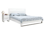 Lit design laqu&eacute; blanc 2 personnes 160x200 HALIFAX