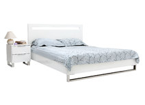 Lit design laqu&eacute; blanc 2 personnes 160x200 HALIFAX